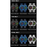 SANDA 1065 Orologio al quarzo da uomo con quadrante non girevole con ruota cava 3D, Steel Belt, Leather Belt, Mesh Belt