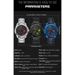 SANDA 1065 Orologio al quarzo da uomo con quadrante non girevole con ruota cava 3D, Steel Belt, Leather Belt, Mesh Belt