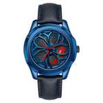 SANDA 1065 Orologio al quarzo da uomo con quadrante non girevole con ruota cava 3D, Steel Belt, Leather Belt, Mesh Belt