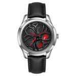 SANDA 1065 Orologio al quarzo da uomo con quadrante non girevole con ruota cava 3D, Steel Belt, Leather Belt, Mesh Belt