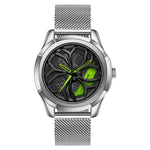 SANDA 1065 Orologio al quarzo da uomo con quadrante non girevole con ruota cava 3D, Steel Belt, Leather Belt, Mesh Belt