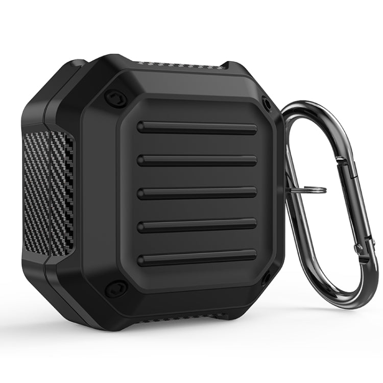 Custodia protettiva per auricolari da viaggio in fibra di carbonio antiurto con gancio, For Samsung Galaxy Buds Live / Buds 2 / Buds Pro / Buds 2 Pro