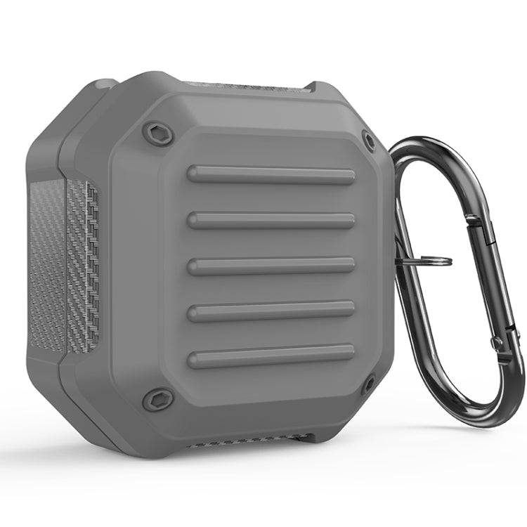 Custodia protettiva per auricolari da viaggio in fibra di carbonio antiurto con gancio, For Samsung Galaxy Buds Live / Buds 2 / Buds Pro / Buds 2 Pro