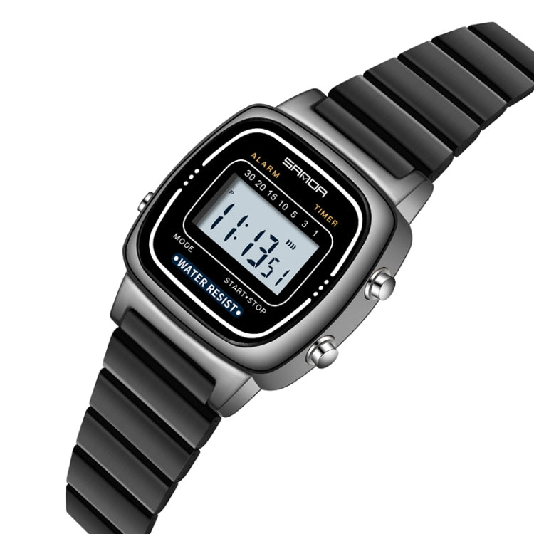 SANDA 6053 Square LED Digital Display Dial Running Seconds Sveglia Orologio elettronico da donna