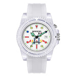 SANDA 6078 Orologio al quarzo da donna con quadrante fluorescente e cinturino trasparente