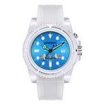 SANDA 6078 Orologio al quarzo da donna con quadrante fluorescente e cinturino trasparente