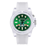 SANDA 6078 Orologio al quarzo da donna con quadrante fluorescente e cinturino trasparente