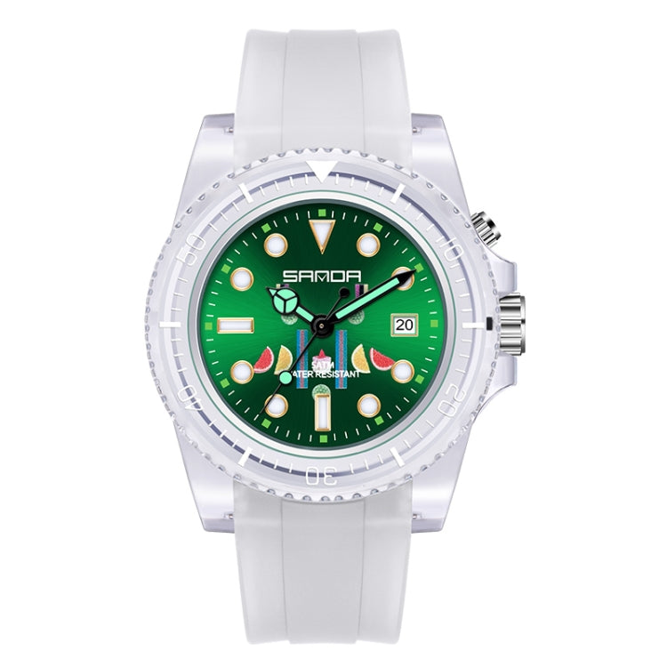 SANDA 6078 Orologio al quarzo da donna con quadrante fluorescente e cinturino trasparente