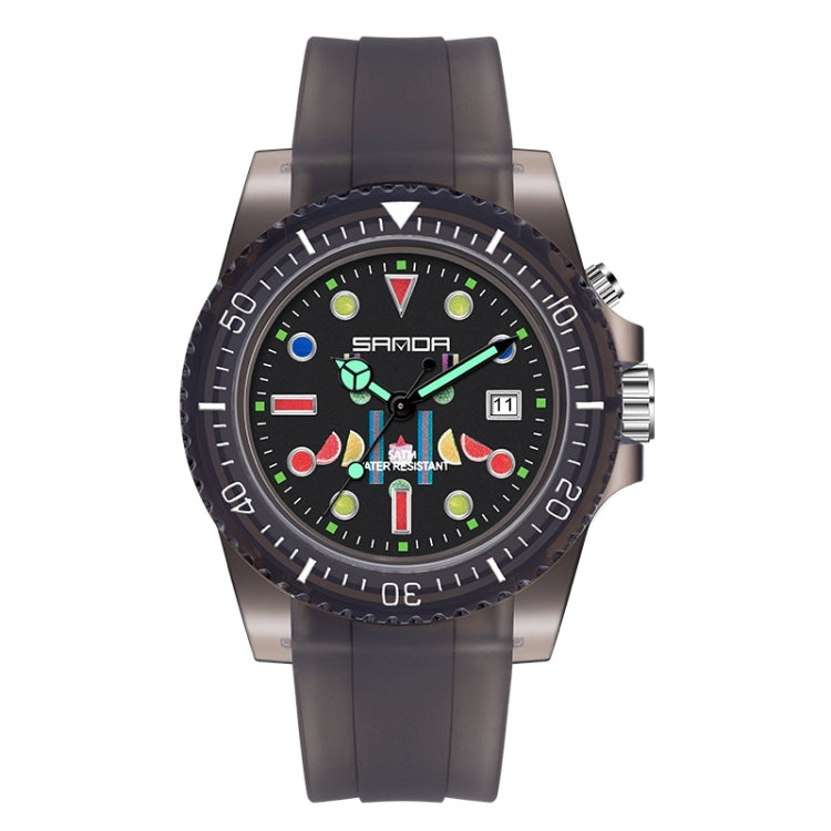 SANDA 6078 Orologio al quarzo da donna con quadrante fluorescente e cinturino trasparente