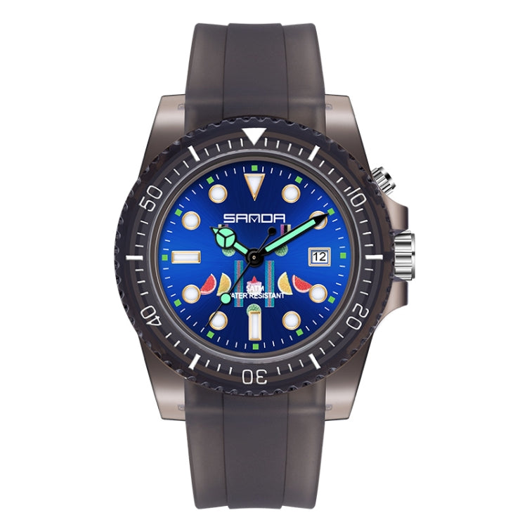SANDA 6078 Orologio al quarzo da donna con quadrante fluorescente e cinturino trasparente