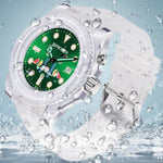 SANDA 6078 Orologio al quarzo da donna con quadrante fluorescente e cinturino trasparente