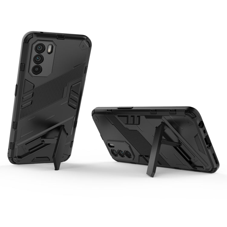 Punk Armor 2 in 1 PC + custodia per telefono antiurto in TPU con supporto invisibile, For OPPO K9 Pro, For Samsung Galaxy M52 5G