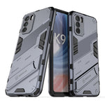 Punk Armor 2 in 1 PC + custodia per telefono antiurto in TPU con supporto invisibile, For OPPO K9 Pro, For Samsung Galaxy M52 5G