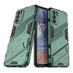 Punk Armor 2 in 1 PC + custodia per telefono antiurto in TPU con supporto invisibile, For OPPO K9 Pro, For Samsung Galaxy M52 5G