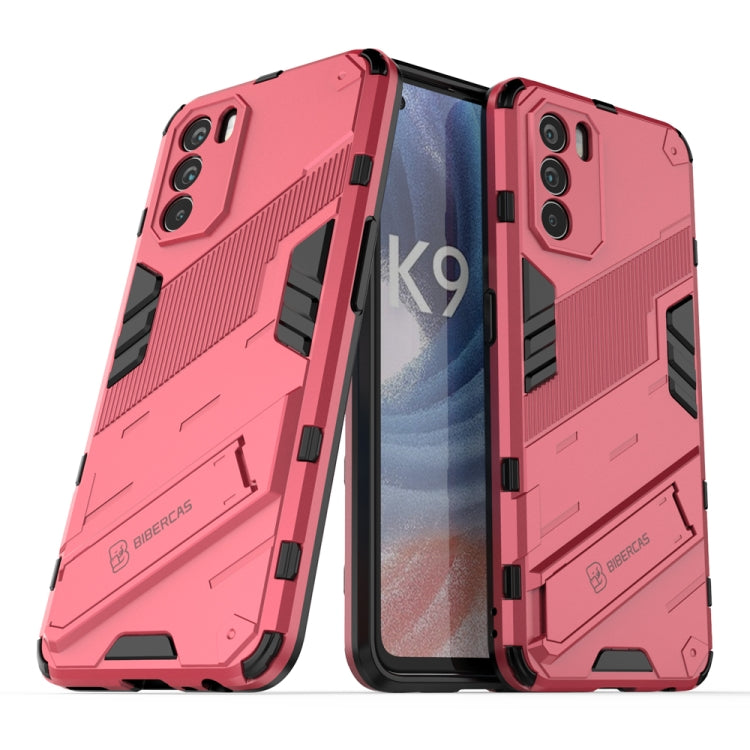 Punk Armor 2 in 1 PC + custodia per telefono antiurto in TPU con supporto invisibile, For OPPO K9 Pro, For Samsung Galaxy M52 5G