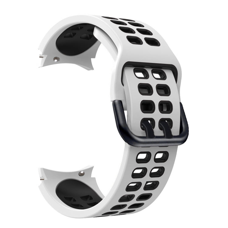 Cinturino di ricambio in silicone bicolore con foro a doppia fila, For Samsung Galaxy Watch4 40mm / 44mm
