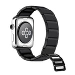 Cinturino di ricambio per cinturino di ricambio in acciaio magnetico con giunto di bambù per la serie Apple Watch, 7 41mm / 6&SE&5&4 40mm / 3&2&1 38mm, 7 45mm / 6&SE&5&4 44mm / 3&2&1 42mm