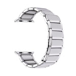 Cinturino di ricambio per cinturino di ricambio in acciaio magnetico con giunto di bambù per la serie Apple Watch, 7 41mm / 6&SE&5&4 40mm / 3&2&1 38mm, 7 45mm / 6&SE&5&4 44mm / 3&2&1 42mm