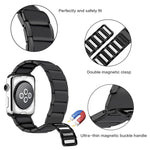 Cinturino di ricambio per cinturino di ricambio in acciaio magnetico con giunto di bambù per la serie Apple Watch, 7 41mm / 6&SE&5&4 40mm / 3&2&1 38mm, 7 45mm / 6&SE&5&4 44mm / 3&2&1 42mm