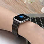 Cinturino di ricambio per cinturino di ricambio in acciaio magnetico con giunto di bambù per la serie Apple Watch, 7 41mm / 6&SE&5&4 40mm / 3&2&1 38mm, 7 45mm / 6&SE&5&4 44mm / 3&2&1 42mm