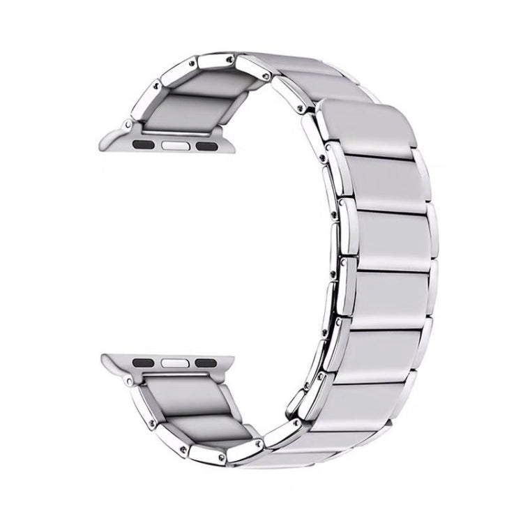 Cinturino di ricambio per cinturino di ricambio in acciaio magnetico con giunto di bambù per la serie Apple Watch, 7 41mm / 6&SE&5&4 40mm / 3&2&1 38mm, 7 45mm / 6&SE&5&4 44mm / 3&2&1 42mm