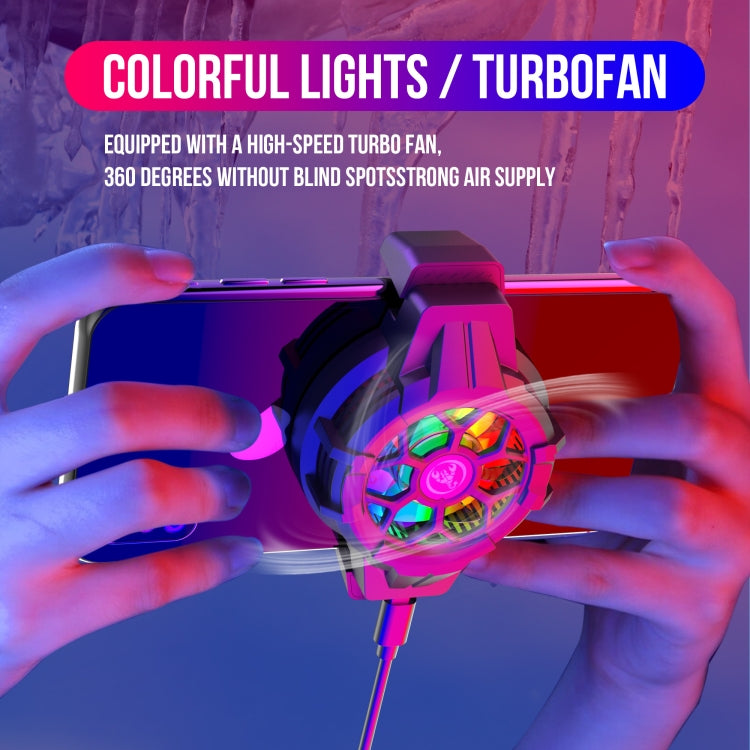 HXSJ P10 Supporto portatile per radiatore per telefono cellulare da gioco con retroilluminazione arcobaleno, P10