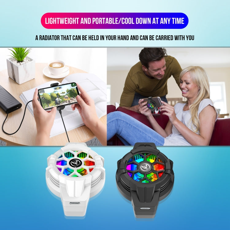 HXSJ P10 Supporto portatile per radiatore per telefono cellulare da gioco con retroilluminazione arcobaleno, P10