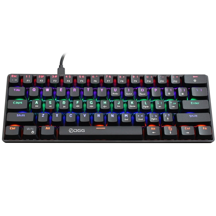 HXSJ V900 Tastiera cablata meccanica con effetti di luce a 61 tasti, Black Red, Black White, Black, White