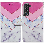 Custodia in pelle per telefono a conchiglia orizzontale con motivo dipinto con supporto, slot per schede e cornice per foto, For Samsung Galaxy S22 5G, For Samsung Galaxy S22+ 5G, For Samaung Galaxy S22 Ultra 5G