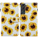 Custodia in pelle per telefono a conchiglia orizzontale con motivo dipinto con supporto, slot per schede e cornice per foto, For Samsung Galaxy S22 5G, For Samsung Galaxy S22+ 5G, For Samaung Galaxy S22 Ultra 5G