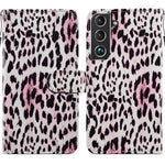 Custodia in pelle per telefono a conchiglia orizzontale con motivo dipinto con supporto, slot per schede e cornice per foto, For Samsung Galaxy S22 5G, For Samsung Galaxy S22+ 5G, For Samaung Galaxy S22 Ultra 5G