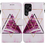 Custodia in pelle per telefono a conchiglia orizzontale con motivo dipinto con supporto, slot per schede e cornice per foto, For Samsung Galaxy S22 5G, For Samsung Galaxy S22+ 5G, For Samaung Galaxy S22 Ultra 5G