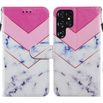 Custodia in pelle per telefono a conchiglia orizzontale con motivo dipinto con supporto, slot per schede e cornice per foto, For Samsung Galaxy S22 5G, For Samsung Galaxy S22+ 5G, For Samaung Galaxy S22 Ultra 5G