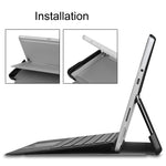 Custodia in pelle per tablet a vibrazione orizzontale pressata elettrica tinta unita con supporto, For Microsoft Surface Pro 8