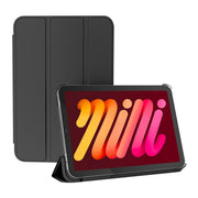 Custodia in pelle per tablet PC traslucida opaca a doppia faccia con supporto a 3 pieghe e funzione Sleep / Wake-up, For iPad mini 2024 / mini 6