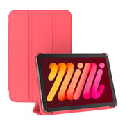 Custodia in pelle per tablet PC traslucida opaca a doppia faccia con supporto a 3 pieghe e funzione Sleep / Wake-up, For iPad mini 2024 / mini 6