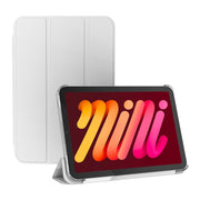 Custodia in pelle per tablet PC traslucida opaca a doppia faccia con supporto a 3 pieghe e funzione Sleep / Wake-up, For iPad mini 2024 / mini 6