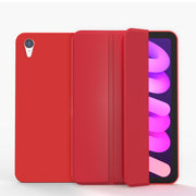 Custodia in pelle per tablet in TPU opaco a doppia faccia con supporto a 3 pieghe e funzione Sleep / Wake-up, For iPad mini 2024 / mini 6