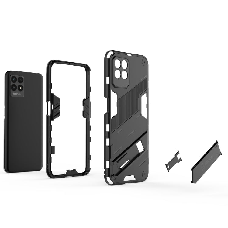 Punk Armor 2 in 1 PC + custodia per telefono antiurto in TPU con supporto invisibile, For Realme 8i