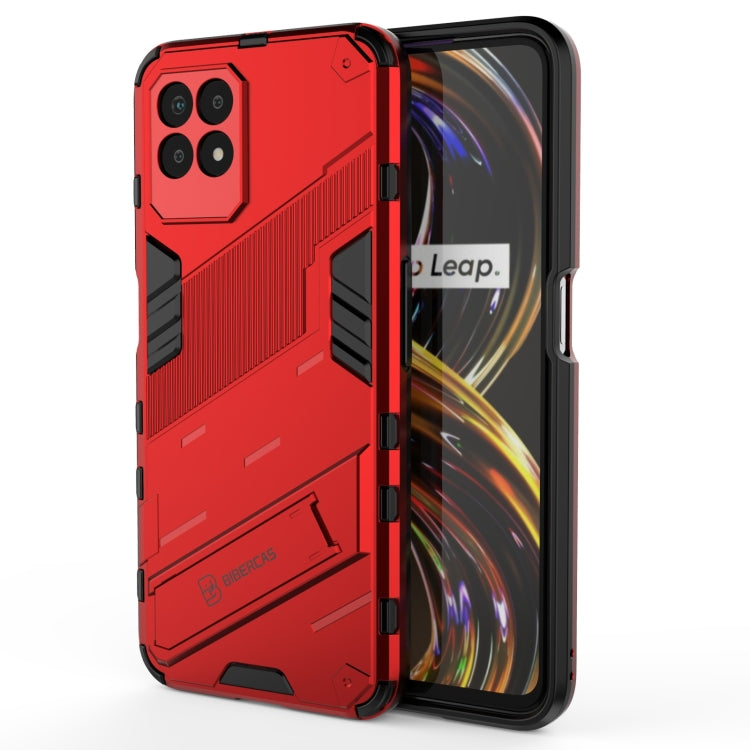 Punk Armor 2 in 1 PC + custodia per telefono antiurto in TPU con supporto invisibile, For Realme 8i