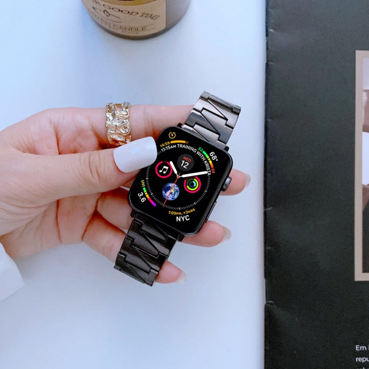 Cinturino di ricambio in acciaio inossidabile a forma di fulmine per la serie Apple Watch, 7 41mm / 6&SE&5&4 40mm / 3&2&1 38mm, 7 45mm / 6&SE&5&4 44mm / 3&2&1 42mm