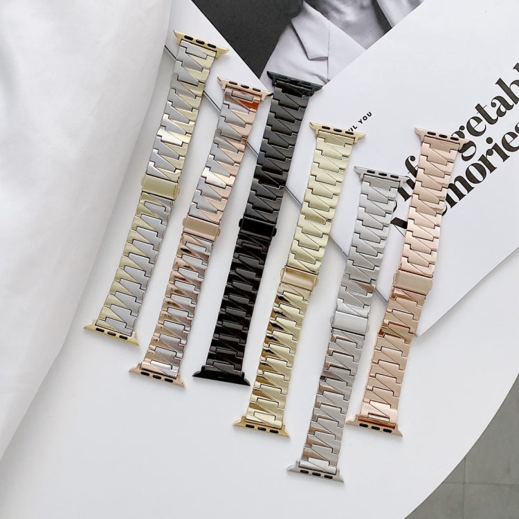 Cinturino di ricambio in acciaio inossidabile a forma di fulmine per la serie Apple Watch, 7 41mm / 6&SE&5&4 40mm / 3&2&1 38mm, 7 45mm / 6&SE&5&4 44mm / 3&2&1 42mm