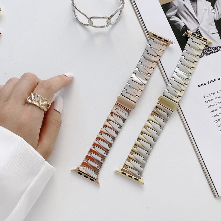 Cinturino di ricambio in acciaio inossidabile a forma di fulmine per la serie Apple Watch, 7 41mm / 6&SE&5&4 40mm / 3&2&1 38mm, 7 45mm / 6&SE&5&4 44mm / 3&2&1 42mm
