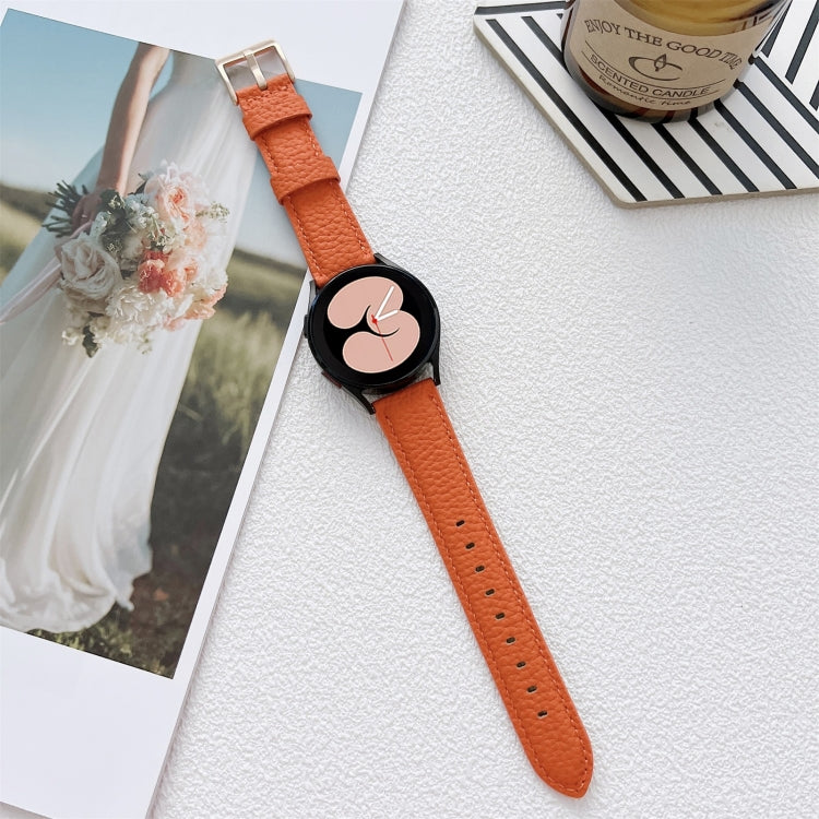 Cinturino con cinturino in pelle con texture litchi, For Samsung Galaxy Watch4 40mm / 44mm