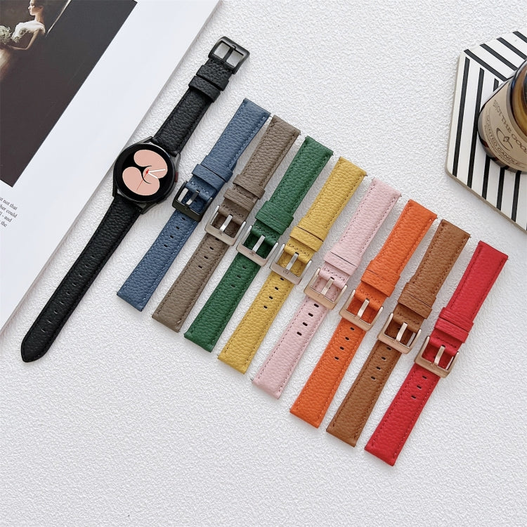 Cinturino con cinturino in pelle con texture litchi, For Samsung Galaxy Watch4 40mm / 44mm