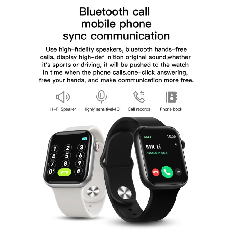 T500 Smart Watch con touch screen TFT da 1,44 pollici, supporto monitoraggio del sonno / monitoraggio della frequenza cardiaca / chiamata Bluetooth / riproduzione musicale Bluetooth
