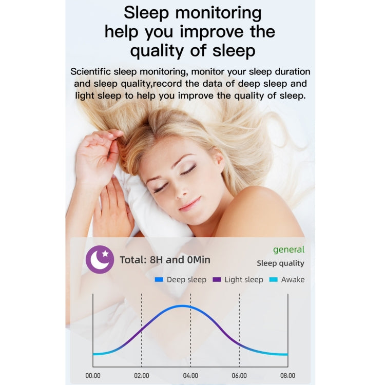 T500 Smart Watch con touch screen TFT da 1,44 pollici, supporto monitoraggio del sonno / monitoraggio della frequenza cardiaca / chiamata Bluetooth / riproduzione musicale Bluetooth