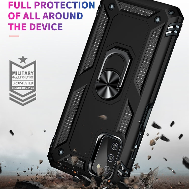 Custodia protettiva antiurto in TPU + PC con supporto girevole a 360 gradi, For Samsung Galaxy A03s 164mm Version