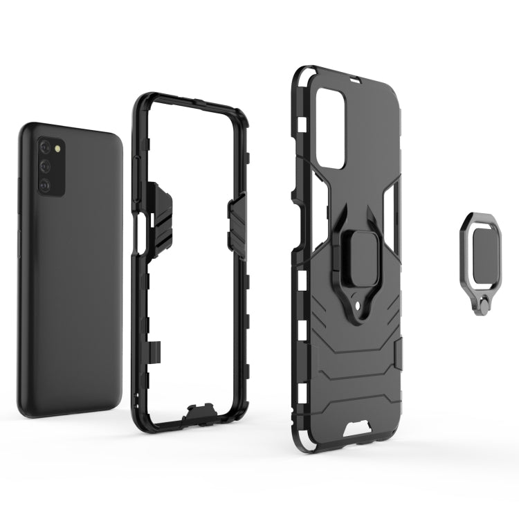 Custodia per telefono antiurto PC + TPU con supporto per anello magnetico, For Samsung Galaxy A03s 166mm