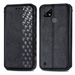 Custodia in pelle magnetica a vibrazione orizzontale pressata a griglia cubica con supporto, slot per carte e portafoglio, For Doogee N40 Pro, For Infinix Zero 8, For OPPO Realme C21Y, For Vodafone Smart E11, For Wiko Power U30                         ...